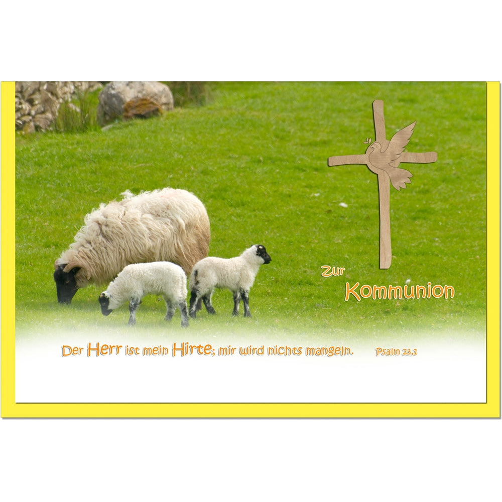 metALUm Karte zur Kommunion SCHAFE - 1211056