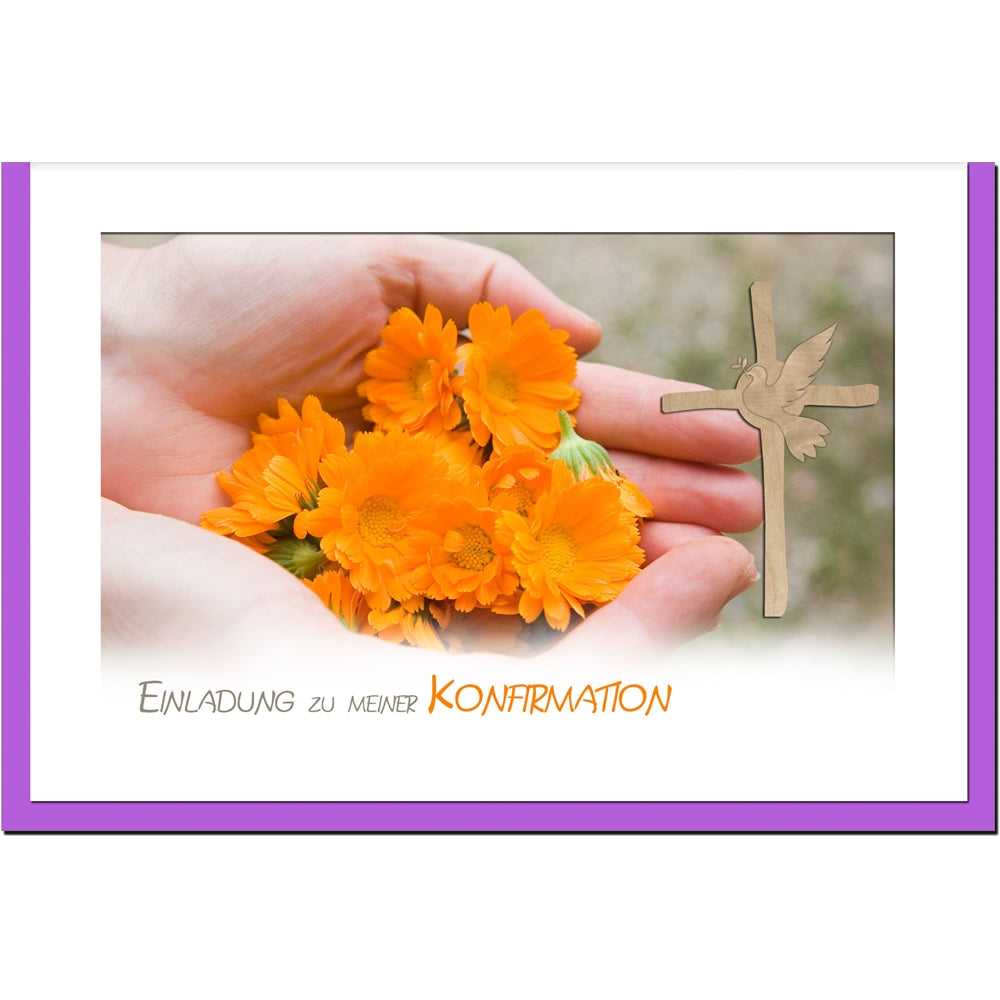metALUm Einladungskarten KONFIRMATION - Blüten