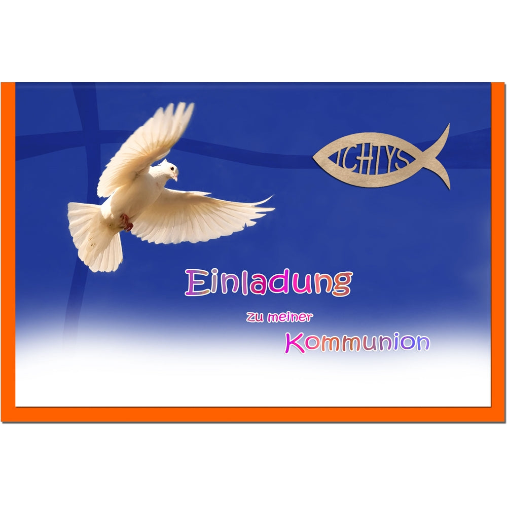 metALUm Einladungskarten KOMMUNION - Möwe - 10 Karten - 1601007