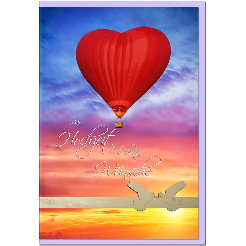 metALUm Karte zur Hochzeit HEISSLUFTBALLON - 1207001S