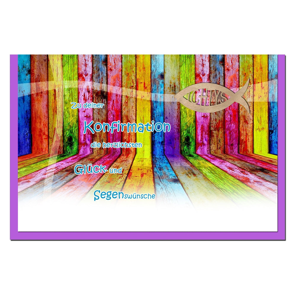 metALUm Karte zur Konfirmation BUNTES HOLZ - 1212062