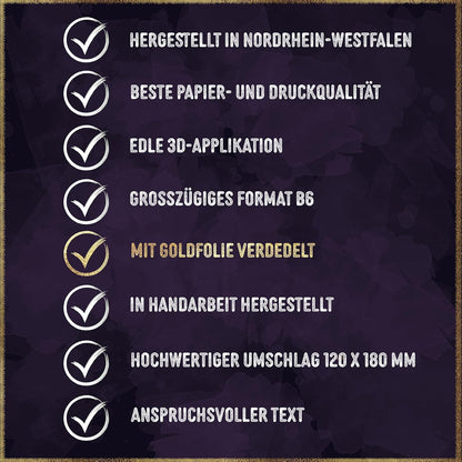 metALUm Trauerkarte B6 mit 3D-Verzierung – Motiv Sternennacht – Erinnerungen sind kleine Sterne