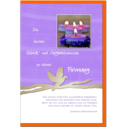metALUm Karte zur Firmung KERZEN - 1212005FS