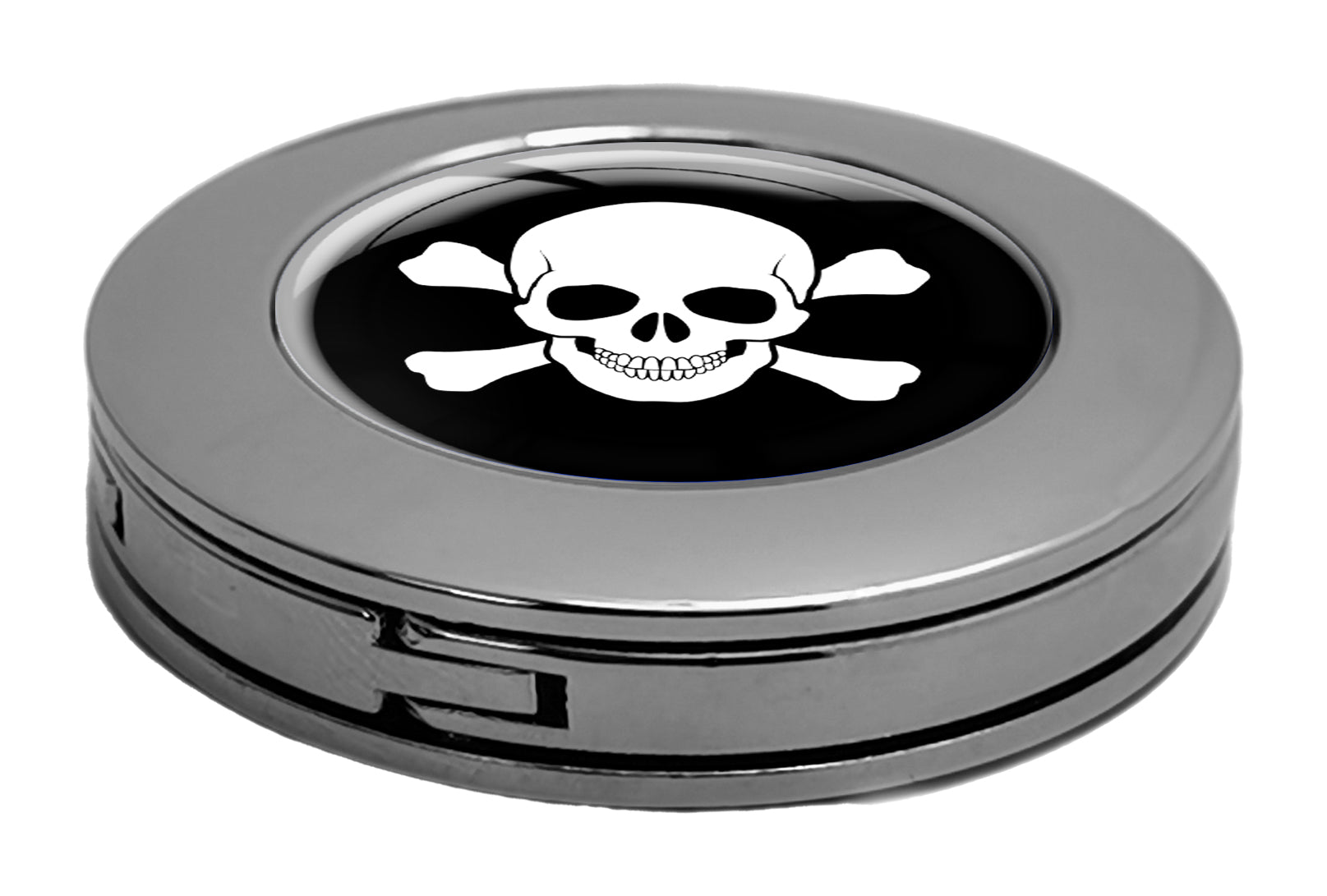 metALUm Taschenaufhänger Handtaschenhalter Totenkopf mit faltbarem Magnetverschluss #2601006