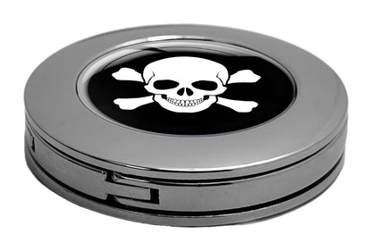 metALUm Taschenaufhänger Handtaschenhalter Totenkopf mit faltbarem Magnetverschluss #2601006