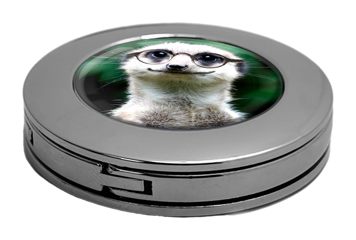 metALUm Taschenaufhänger Handtaschenhalter ERDMÄNNCHEN mit faltbarem Magnetverschluss #2601012