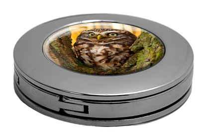 metALUm Taschenaufhänger Handtaschenhalter Eule mit faltbarem Magnetverschluss #2601013