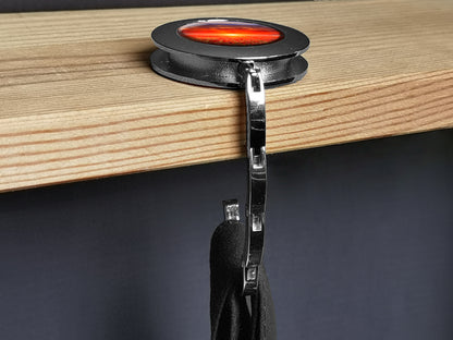 metALUm Taschenaufhänger Handtaschenhalter MOHNFELD mit faltbarem Magnetverschluss #2601017