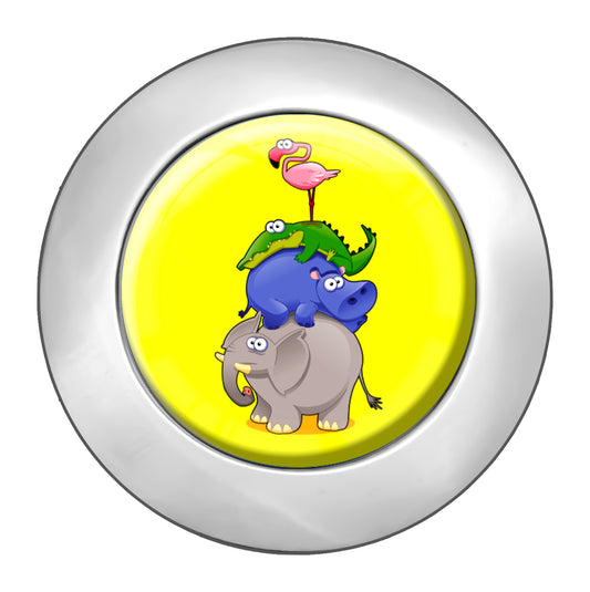 metALUm Taschenaufhänger Handtaschenhalter Bremer STADTMUSIKANTEN mit faltbarem Magnetverschluss #2601029