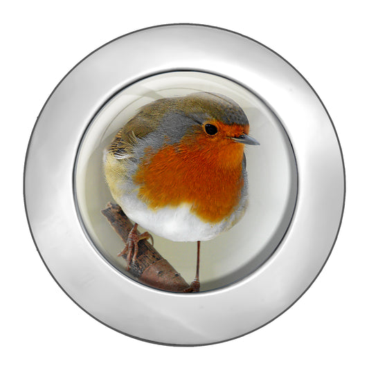 metALUm Taschenaufhänger Handtaschenhalter ROTKEHLCHEN mit faltbarem Magnetverschluss #2601037