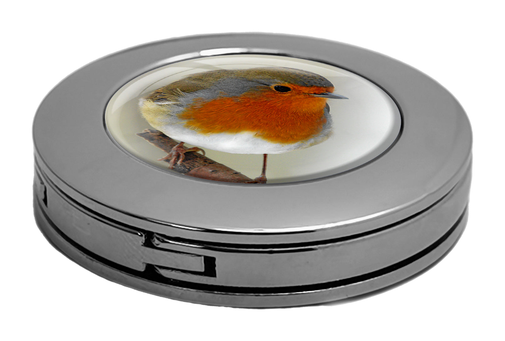 metALUm Taschenaufhänger Handtaschenhalter ROTKEHLCHEN mit faltbarem Magnetverschluss #2601037