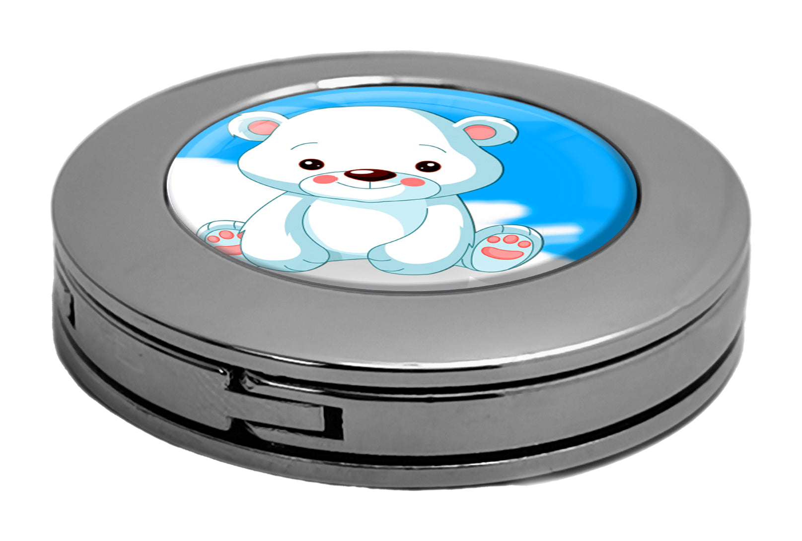 metALUm Taschenaufhänger Handtaschenhalter EISBÄR mit faltbarem Magnetverschluss #2601042