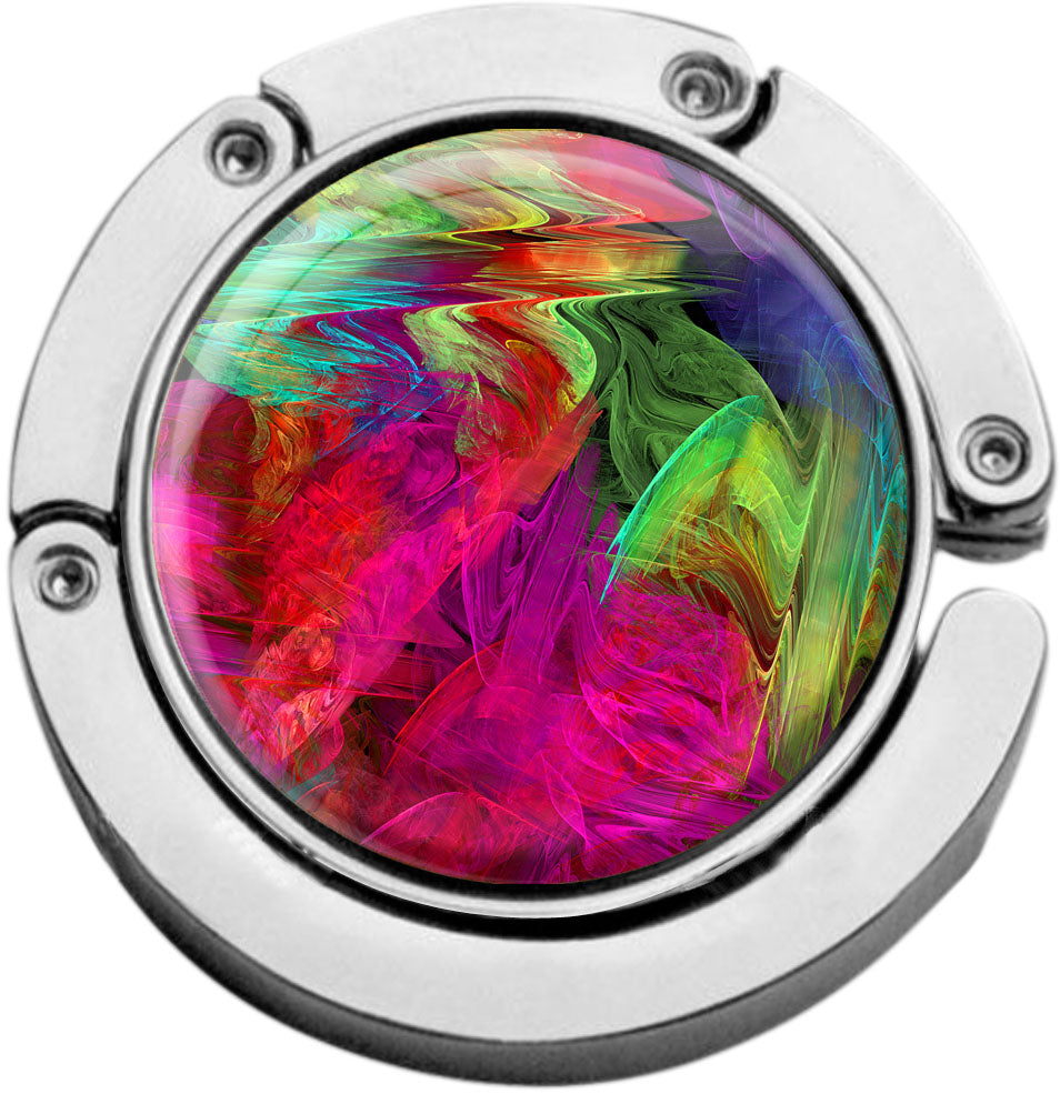 metALUm Taschenaufhänger Handtaschenhalter FRAKTAL Muster mit faltbarem Magnetverschluss #2601051