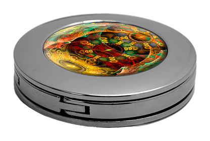 metALUm Taschenaufhänger Handtaschenhalter FRAKTAL Muster mit faltbarem Magnetverschluss #2601054