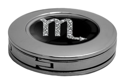 metALUm Taschenaufhänger Handtaschenhalter Sternzeichen Skorpion IN Silber mit faltbarem Magnetverschluss #2601063