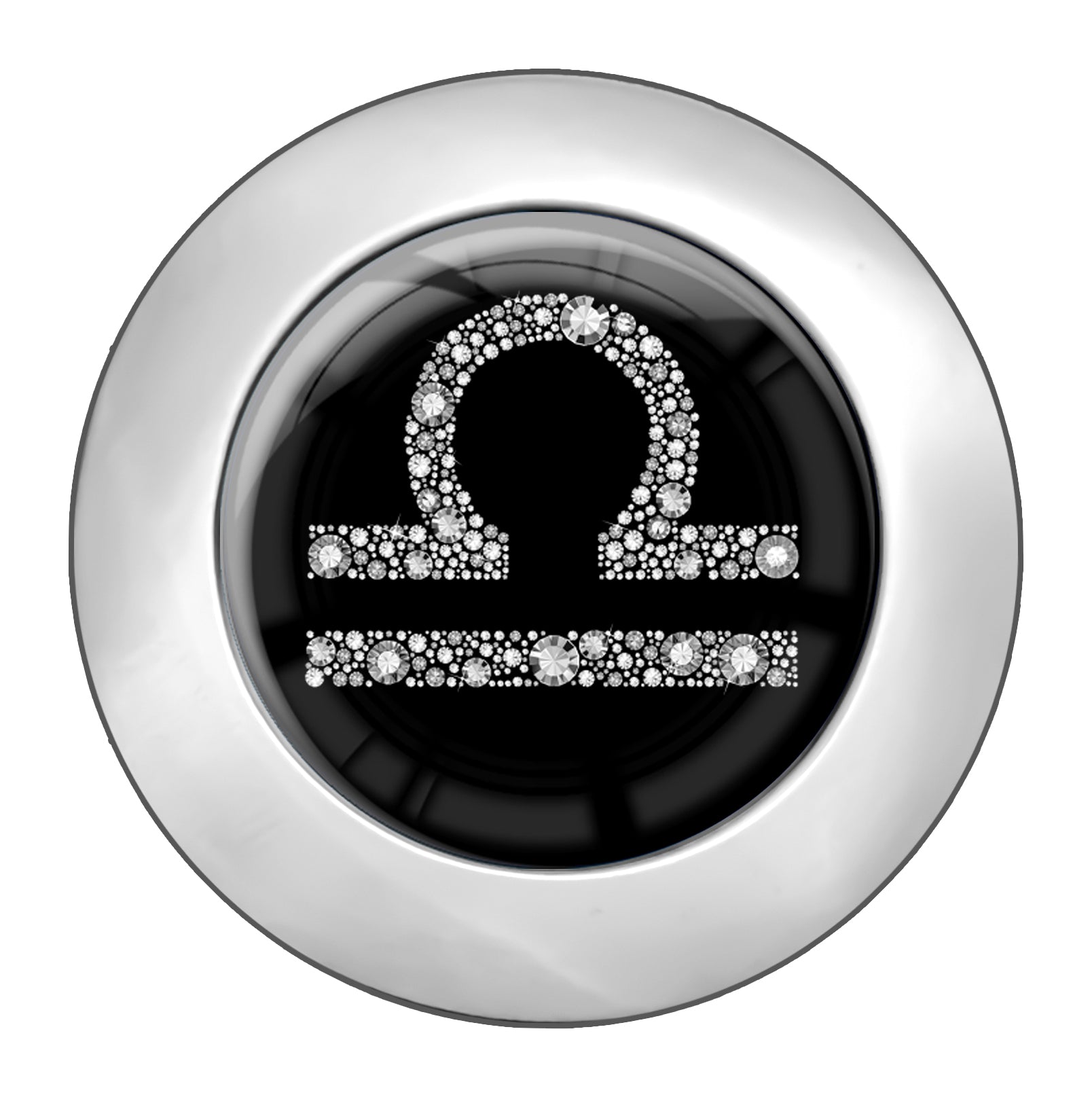 metALUm Taschenaufhänger Handtaschenhalter Sternzeichen Waage IN Silber mit faltbarem Magnetverschluss #2601064