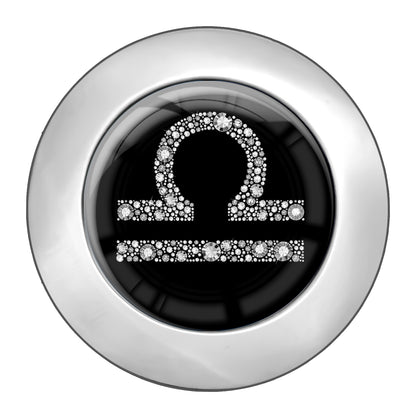 metALUm Taschenaufhänger Handtaschenhalter Sternzeichen Waage IN Silber mit faltbarem Magnetverschluss #2601064