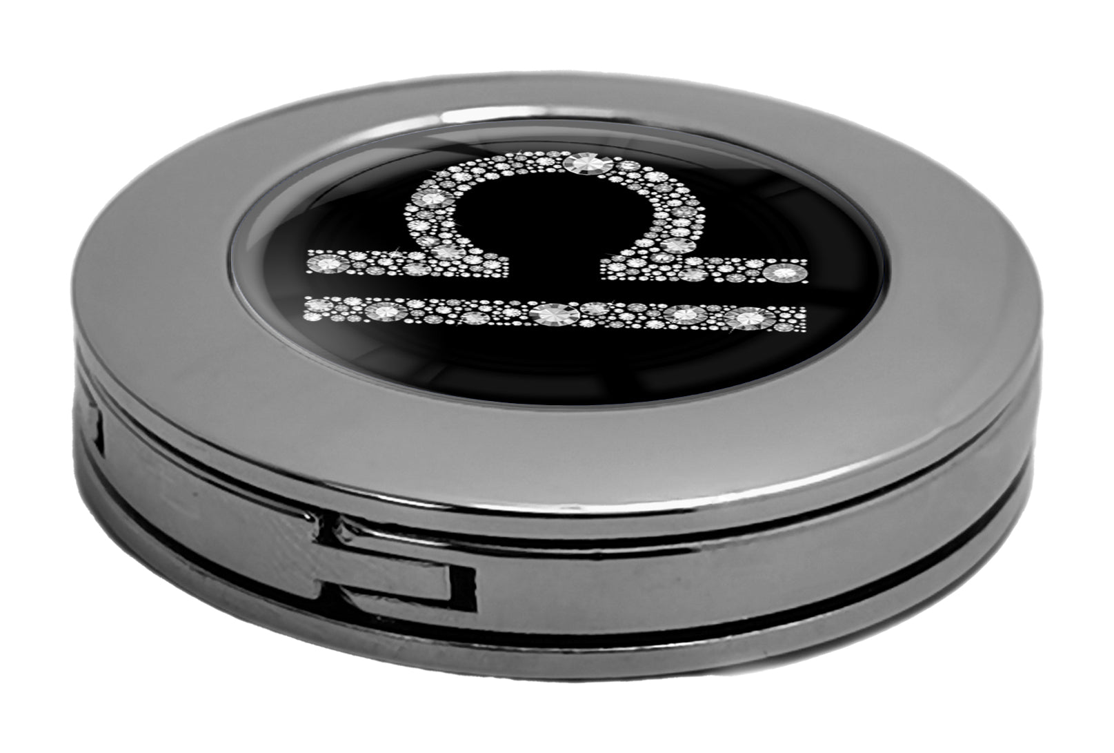 metALUm Taschenaufhänger Handtaschenhalter Sternzeichen Waage IN Silber mit faltbarem Magnetverschluss #2601064