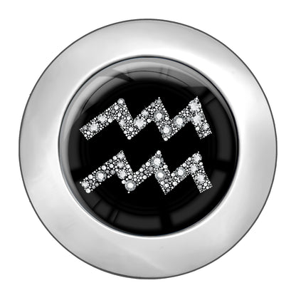 metALUm Taschenaufhänger Handtaschenhalter Sternzeichen WASSERMANN IN Silber mit faltbarem Magnetverschluss #2601066