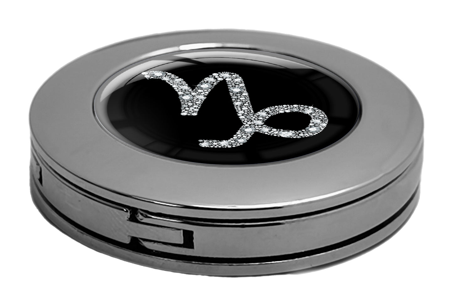 metALUm Taschenaufhänger Handtaschenhalter Sternzeichen Steinbock IN Silber mit faltbarem Magnetverschluss #2601068