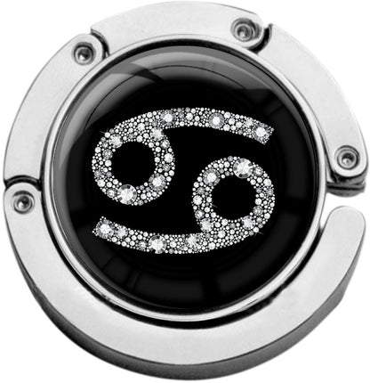 metALUm Taschenaufhänger Handtaschenhalter Sternzeichen Krebs IN Silber mit faltbarem Magnetverschluss #2601074