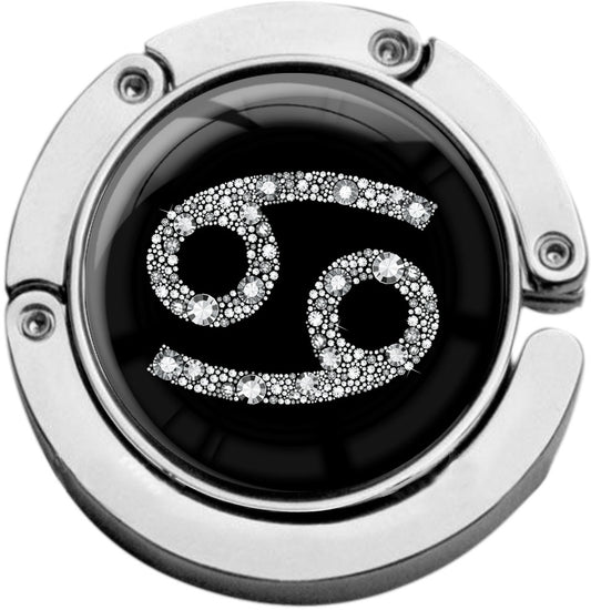 metALUm Taschenaufhänger Handtaschenhalter Sternzeichen Krebs IN Silber mit faltbarem Magnetverschluss #2601074