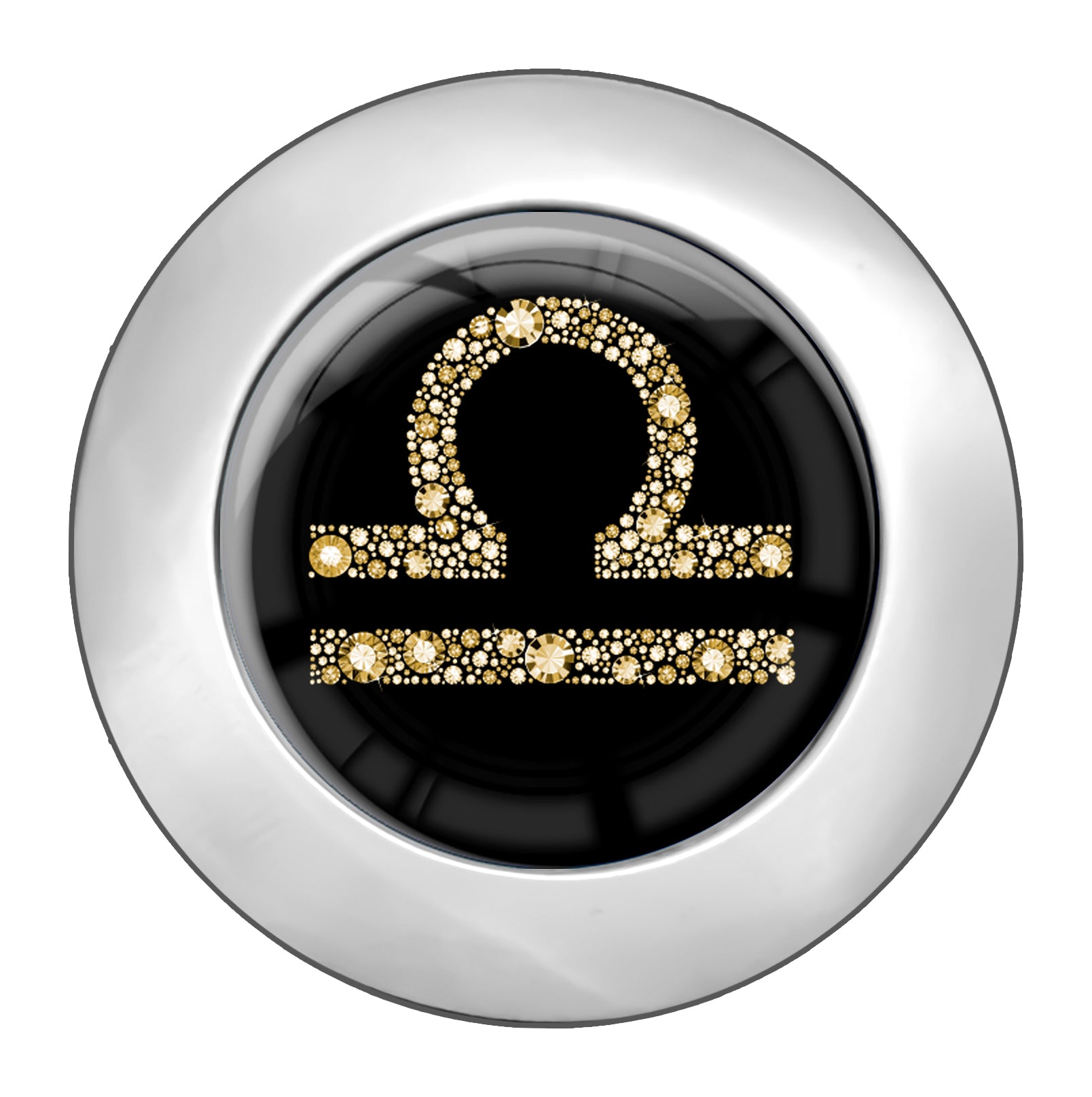 metALUm Taschenaufhänger Handtaschenhalter Sternzeichen Waage IN Gold mit faltbarem Magnetverschluss #2601076