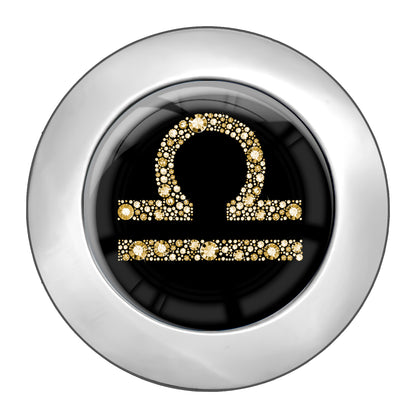 metALUm Taschenaufhänger Handtaschenhalter Sternzeichen Waage IN Gold mit faltbarem Magnetverschluss #2601076