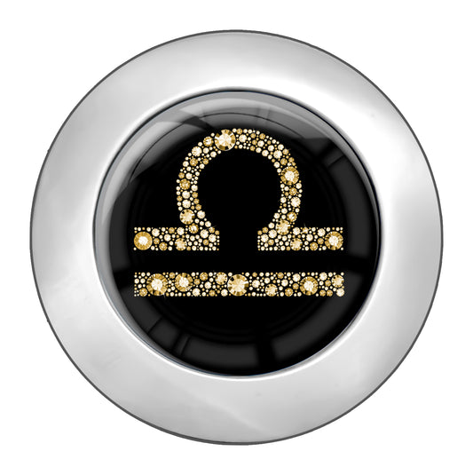 metALUm Taschenaufhänger Handtaschenhalter Sternzeichen Waage IN Gold mit faltbarem Magnetverschluss #2601076