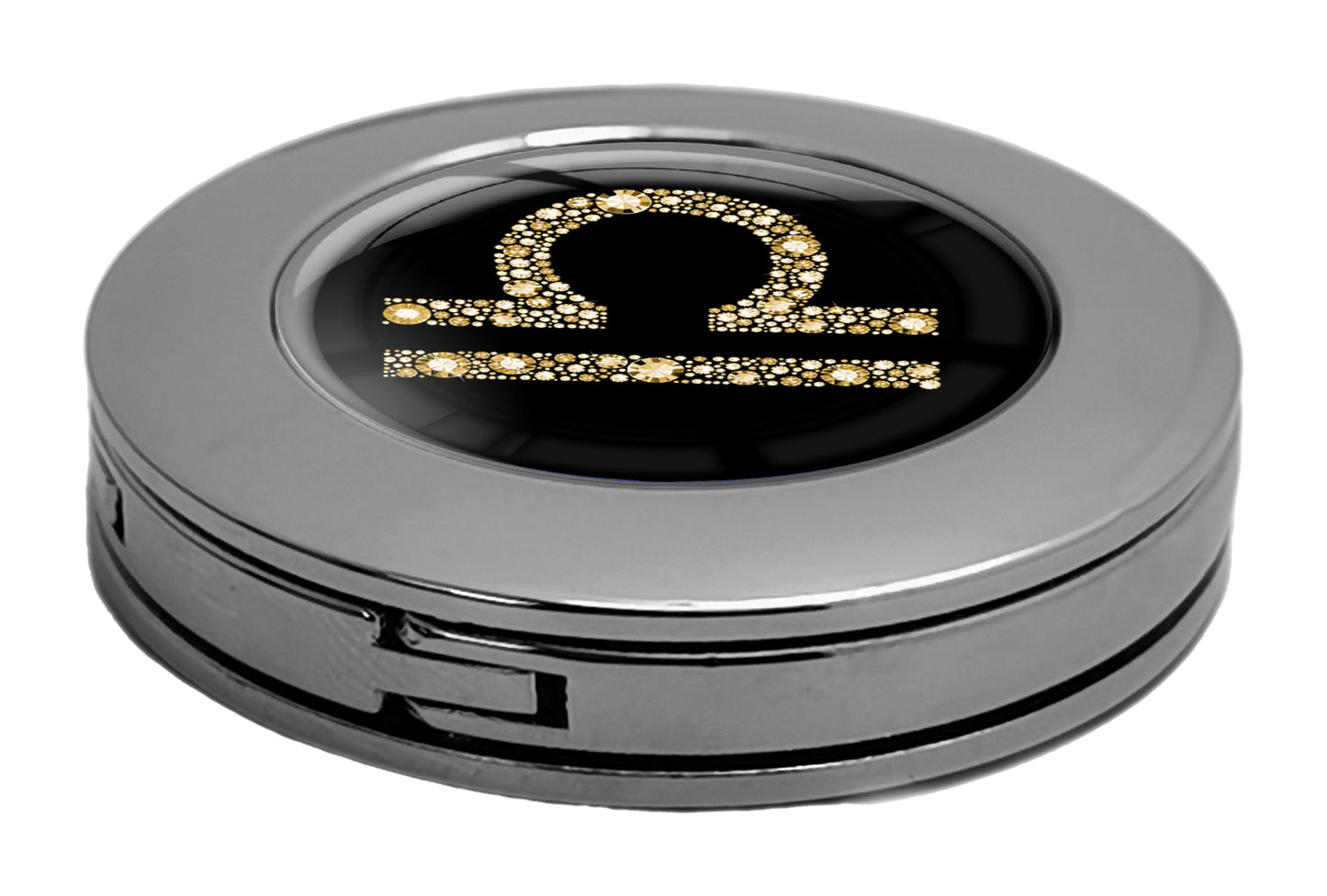 metALUm Taschenaufhänger Handtaschenhalter Sternzeichen Waage IN Gold mit faltbarem Magnetverschluss #2601076