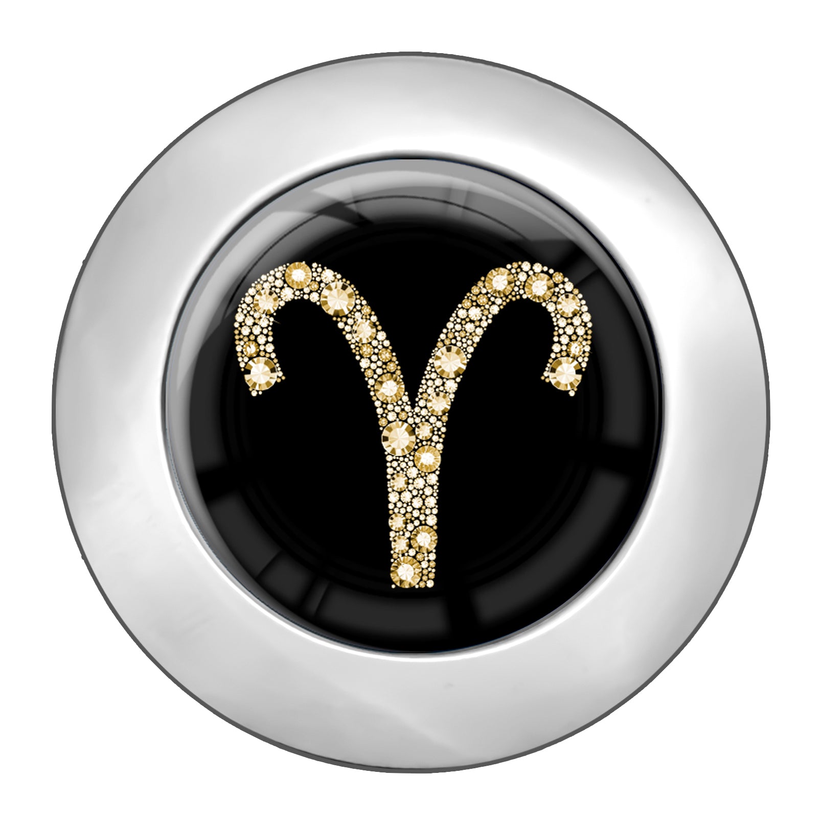 metALUm Taschenaufhänger Handtaschenhalter Sternzeichen Widder IN Gold mit faltbarem Magnetverschluss #2601084