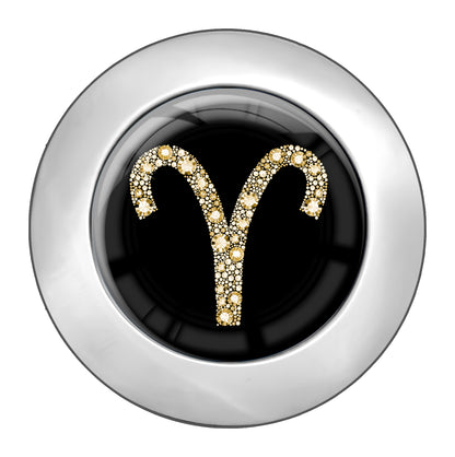 metALUm Taschenaufhänger Handtaschenhalter Sternzeichen Widder IN Gold mit faltbarem Magnetverschluss #2601084