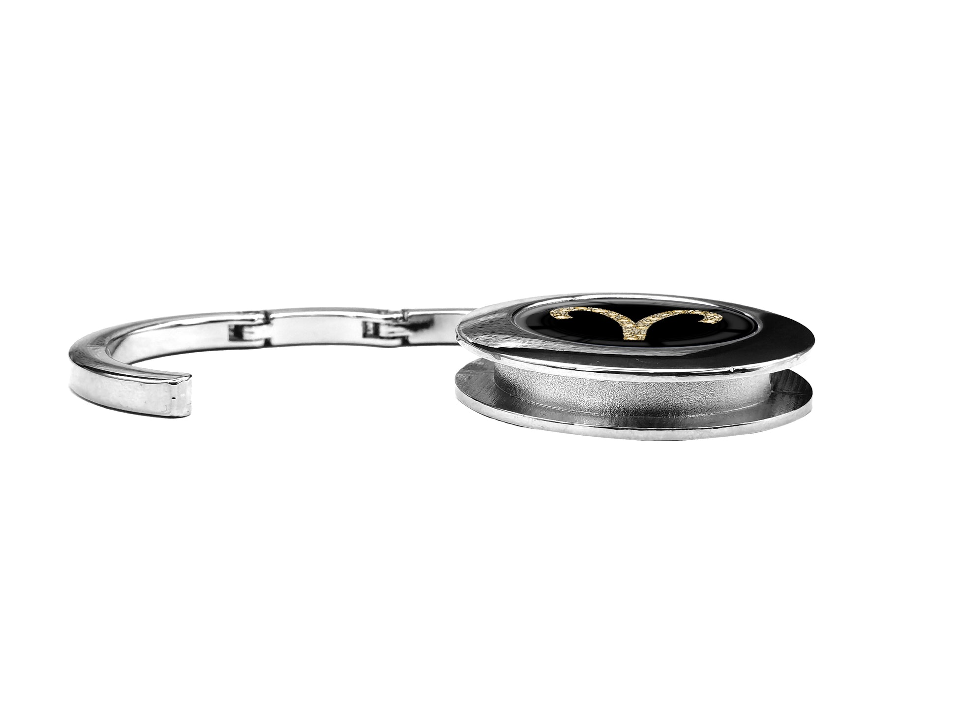 metALUm Taschenaufhänger Handtaschenhalter Sternzeichen Widder IN Gold mit faltbarem Magnetverschluss #2601084