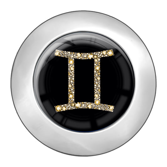 metALUm Taschenaufhänger Handtaschenhalter Sternzeichen ZWILLING IN Gold mit faltbarem Magnetverschluss #2601085