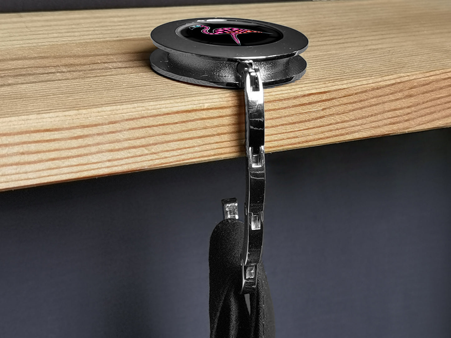 metALUm Taschenaufhänger Handtaschenhalter Flamingo mit faltbarem Magnetverschluss #2601111