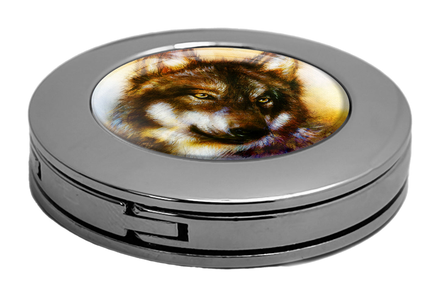 metALUm Taschenaufhänger Handtaschenhalter Wolf mit faltbarem Magnetverschluss #2601164