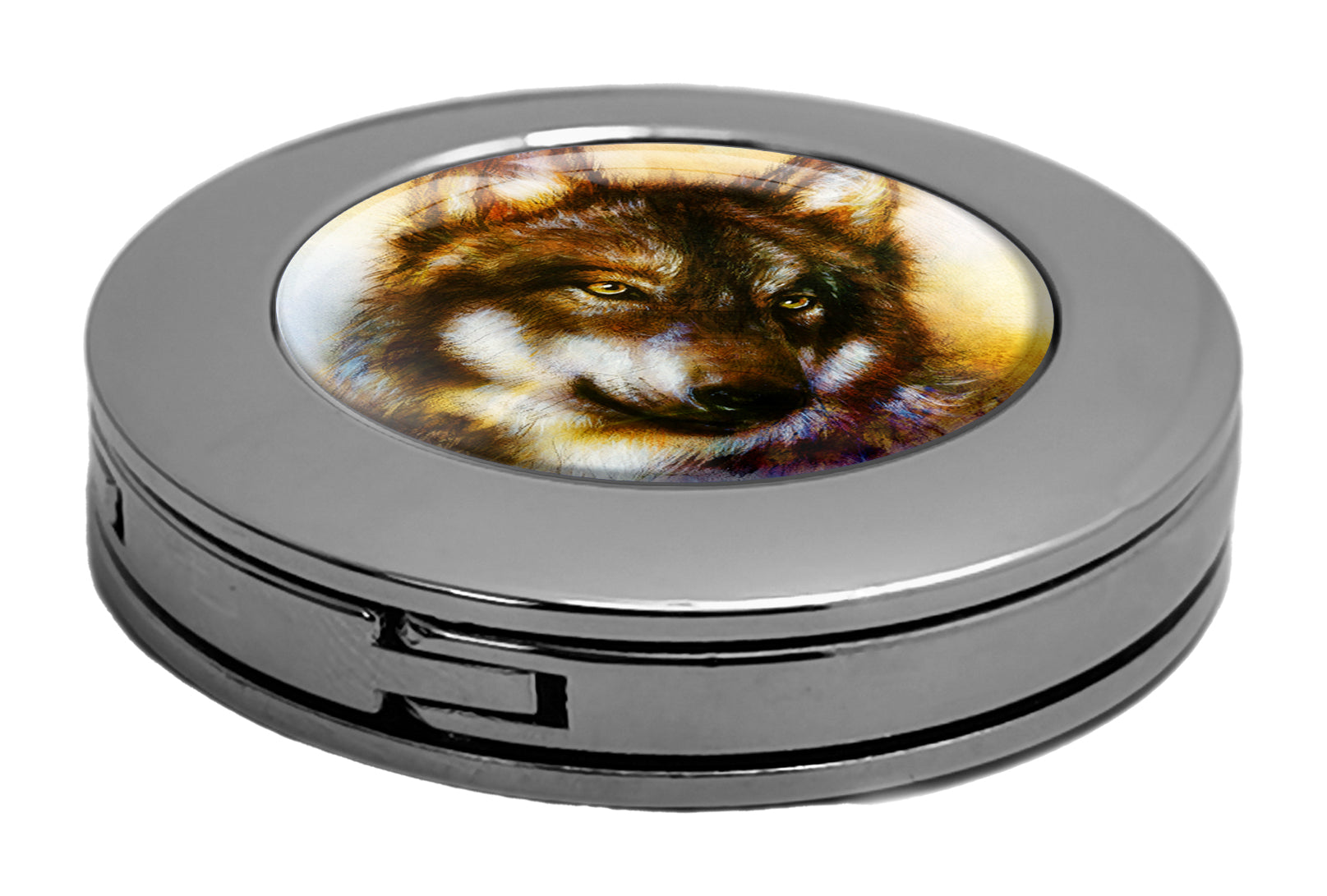 metALUm Taschenaufhänger Handtaschenhalter Wolf mit faltbarem Magnetverschluss #2601164