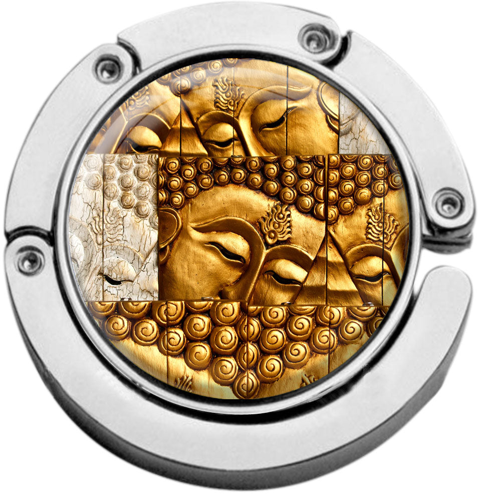 metALUm Taschenaufhänger Handtaschenhalter Buddah mit faltbarem Magnetverschluss #2601176
