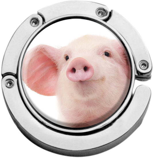 metALUm Taschenaufhänger Handtaschenhalter Schwein mit faltbarem Magnetverschluss #2601182