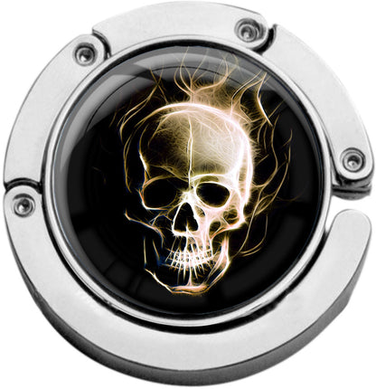 metALUm Taschenaufhänger Handtaschenhalter Totenkopf mit faltbarem Magnetverschluss #2601190