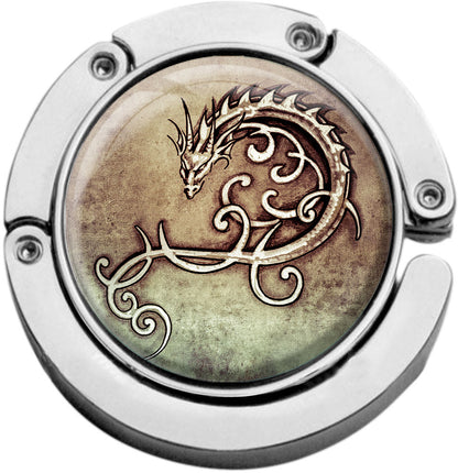 metALUm Taschenaufhänger Handtaschenhalter Drache mit faltbarem Magnetverschluss #2601200