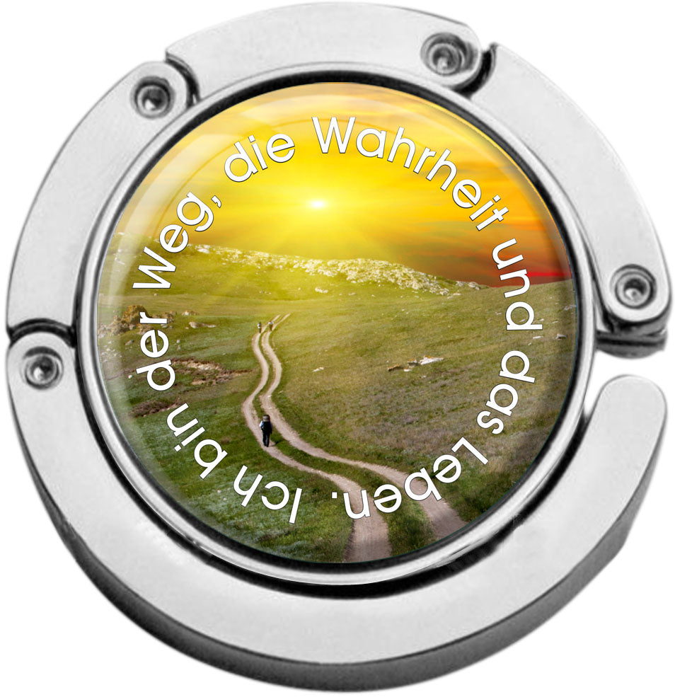 metALUm christlicher Taschenaufhänger Weg mit faltbarem Magnetverschluss #265010001