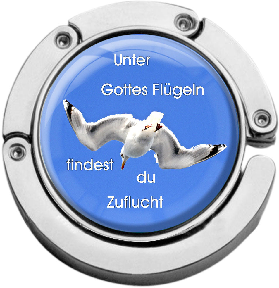 metALUm christlicher Taschenaufhänger ZUFLUCHT mit faltbarem Magnetverschluss #265010006