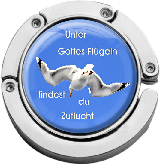 metALUm christlicher Taschenaufhänger ZUFLUCHT mit faltbarem Magnetverschluss #265010006