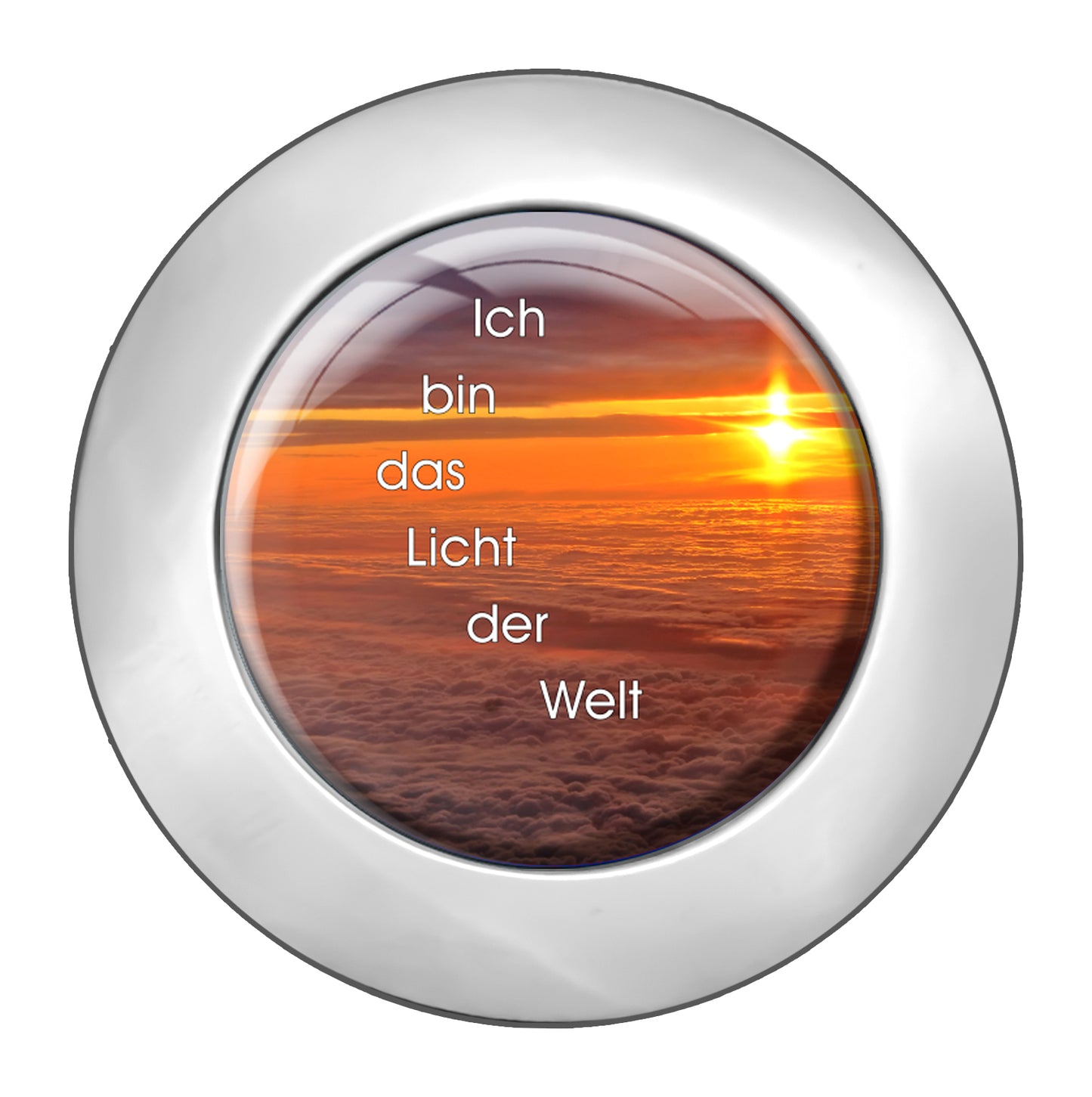 metALUm christlicher Taschenaufhänger LICHT DER Welt mit faltbarem Magnetverschluss #265010007