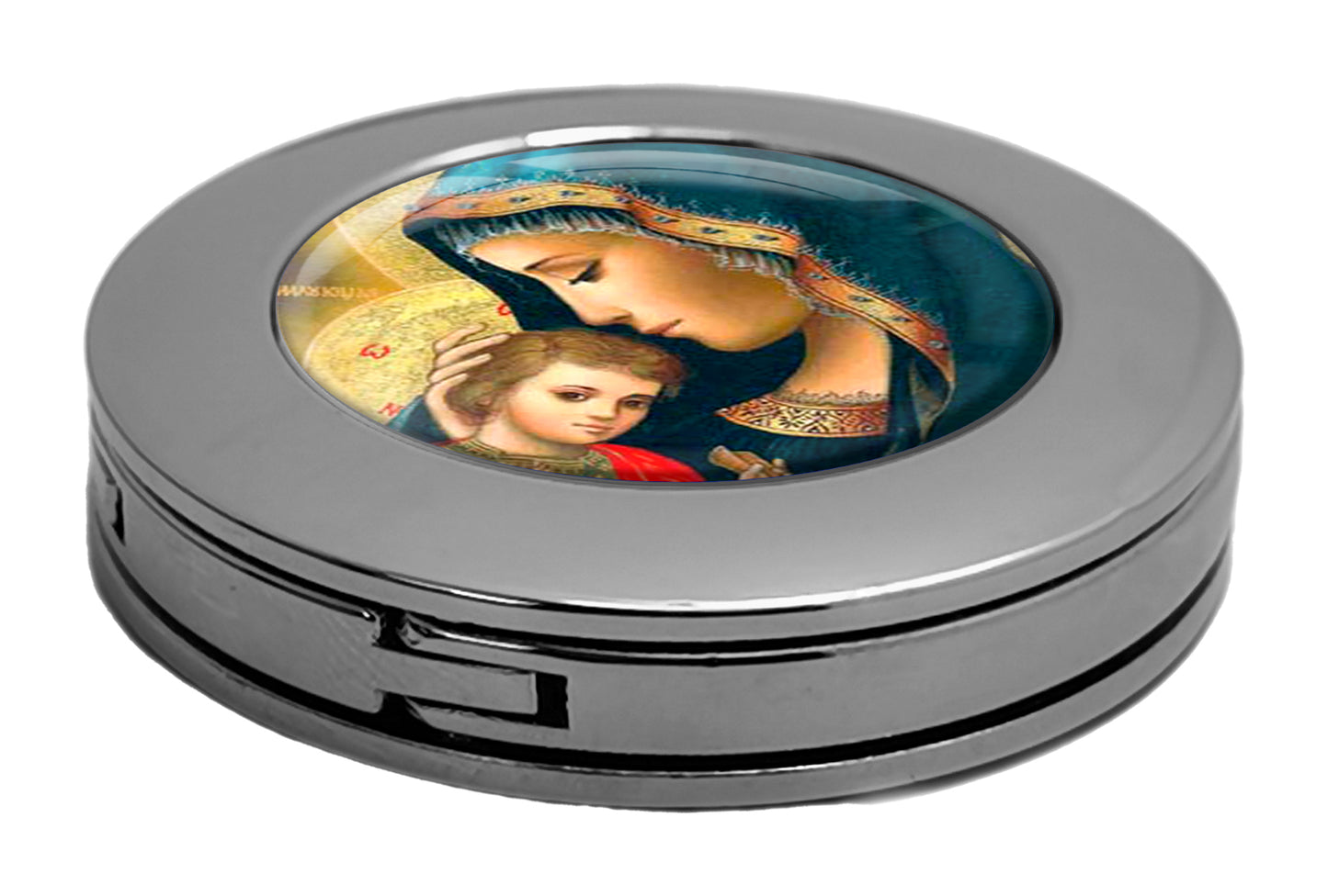 metALUm christlicher Taschenaufhänger Maria mit faltbarem Magnetverschluss #265010015