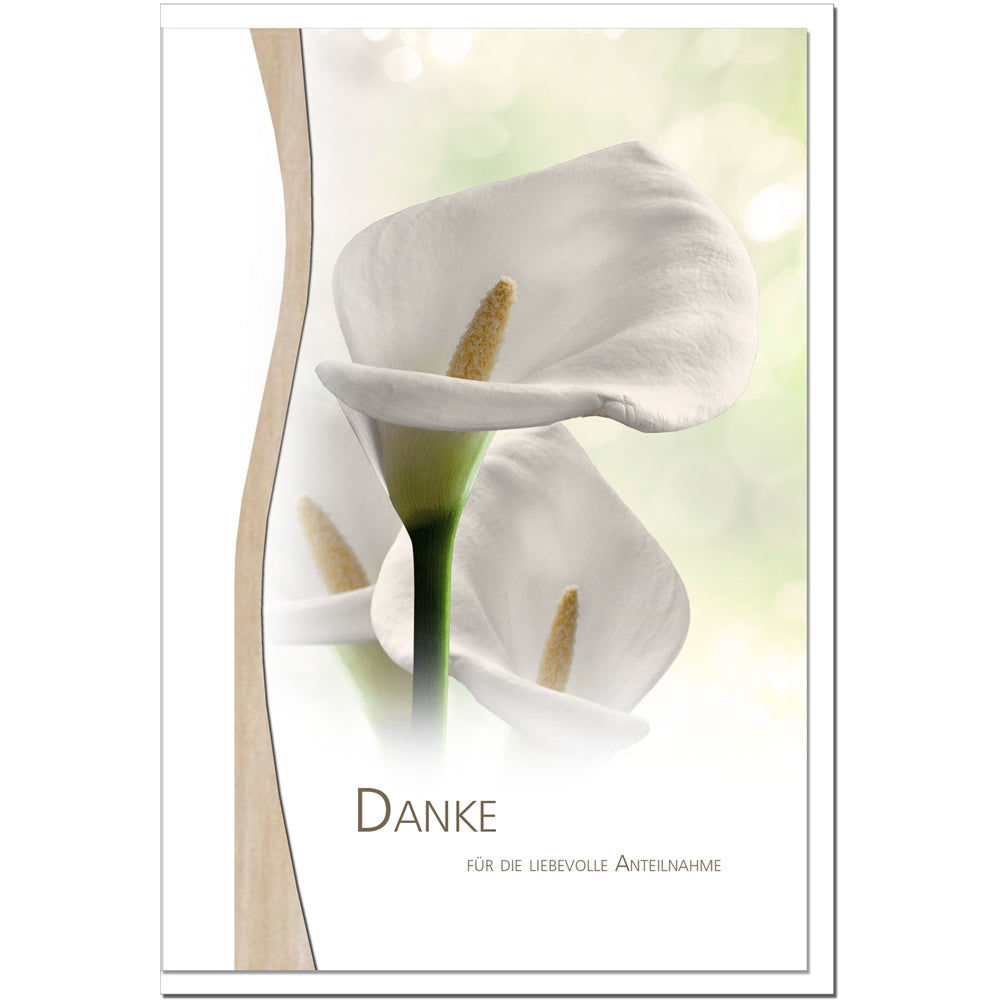 Trauer Danksagungskarten Motiv Lilie im 5er Set mit weißen Umschlägen