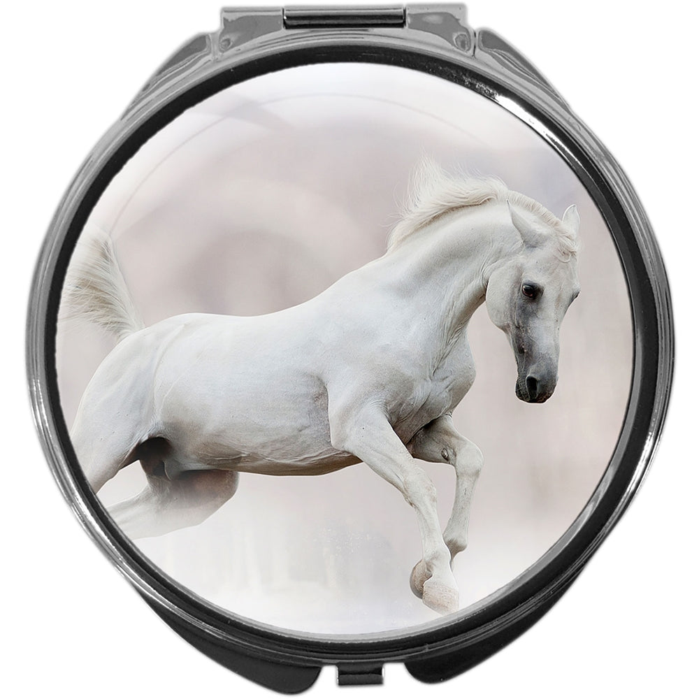 metALUm Pillendose mit Spiegel rund Metall 3 Fächer PFERD #1192