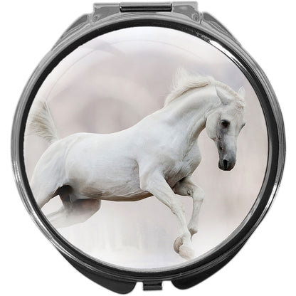 metALUm Pillendose mit Spiegel rund Metall 3 Fächer PFERD #1192