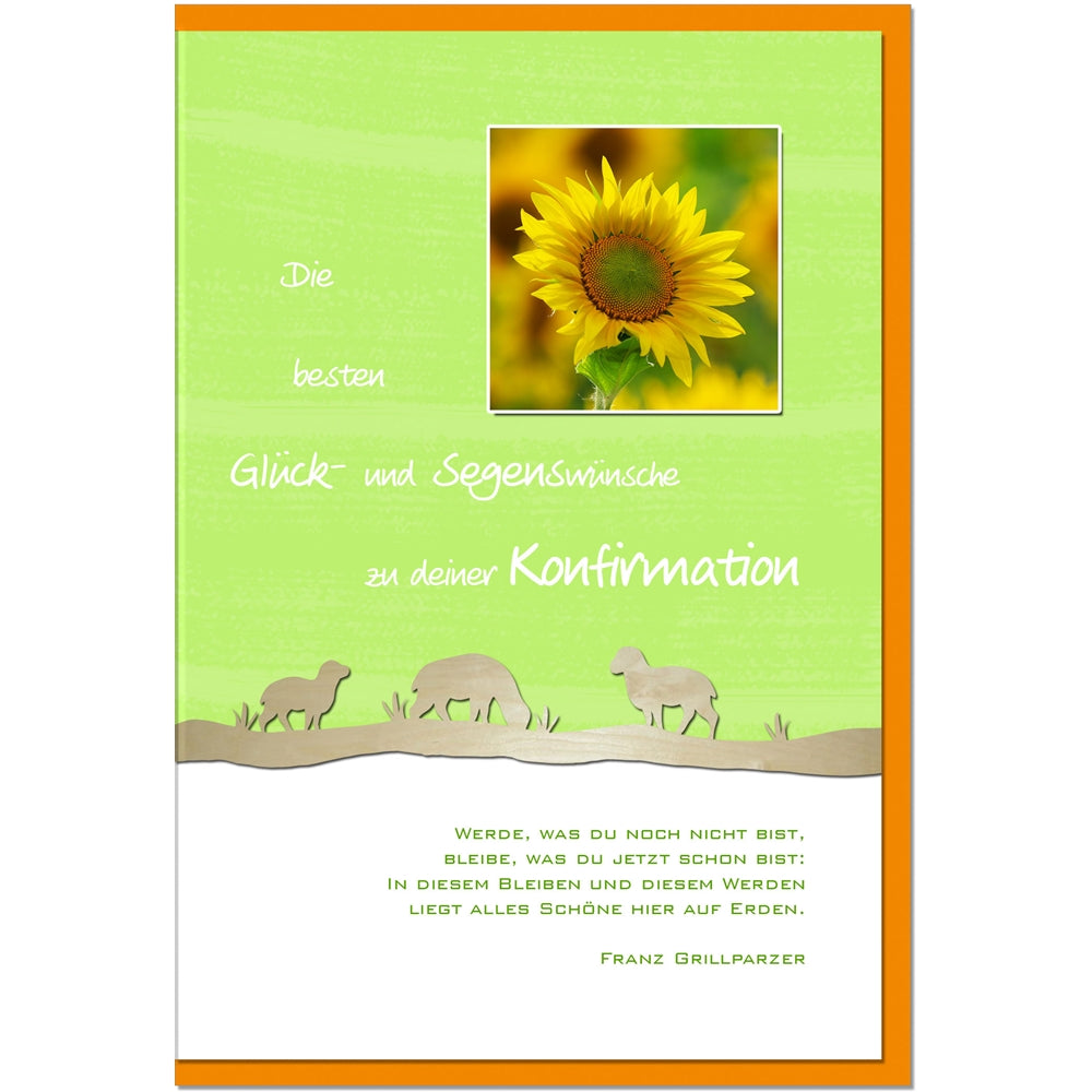 metALUm Karte zur Konfirmation SONNENBLUME - 1212003S